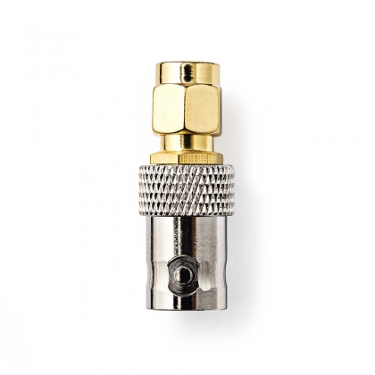 SMA-Adapter | SMA Male | BNC Female | Verguld | 50 Ohm | Recht | Koper | Goud | 2 Stuks | Doos