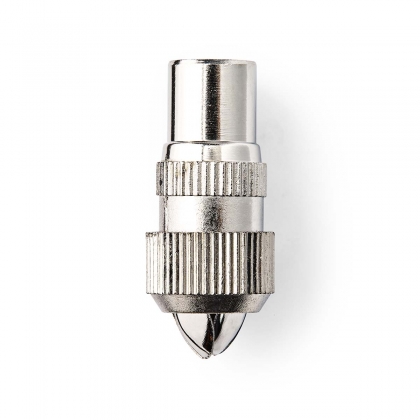 IEC (Coax) Connector | Recht | Male | Vernikkeld | 75 Ohm | Schroef | Diameter kabelinvoer: 7.0 mm | Metaal | Zilver | 2 Stuks | Doos