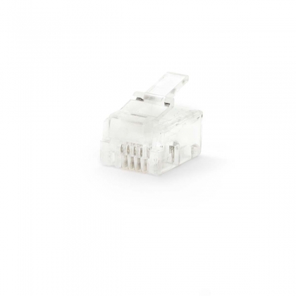 Telecom-Connector | Type Aansluiting: RJ11 | Recht | Connectorplating: Goud Verguld | PVC | Transparant