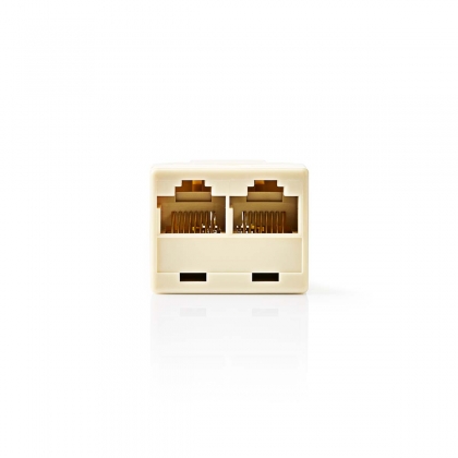 Telecom-Netwerksplitter | RJ45 Female | 2x RJ45 Female | Verguld | Ivoor | PVC | Doos