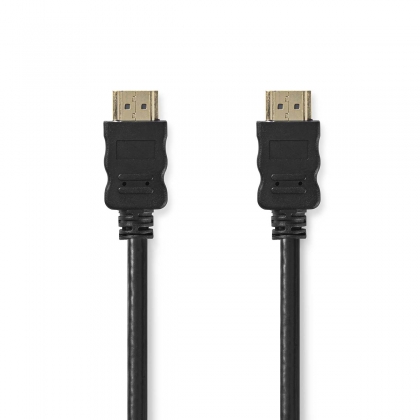 High Speed ​​HDMI™-Kabel met Ethernet | HDMI™ Connector | HDMI™ Connector | 4K@30Hz | ARC | 10.2 Gbps | 15.0 m | Rond | PVC | Zwart | Label