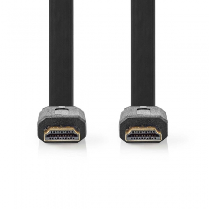 High Speed ​​HDMI™-Kabel met Ethernet | HDMI™ Connector | HDMI™ Connector | 4K@30Hz | 10.2 Gbps | 1.50 m | Plat | PVC | Zwart | Label