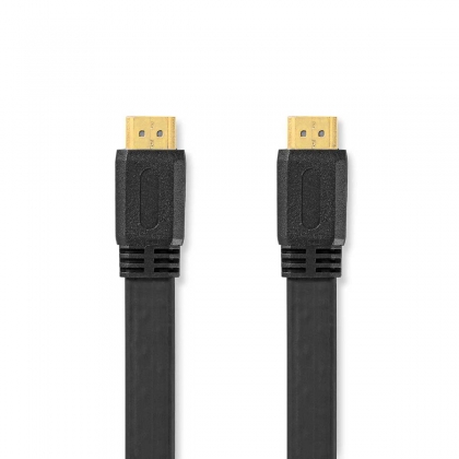 High Speed ​​HDMI™-Kabel met Ethernet | HDMI™ Connector | HDMI™ Connector | 4K@30Hz | 10.2 Gbps | 1.50 m | Plat | PVC | Zwart | Label