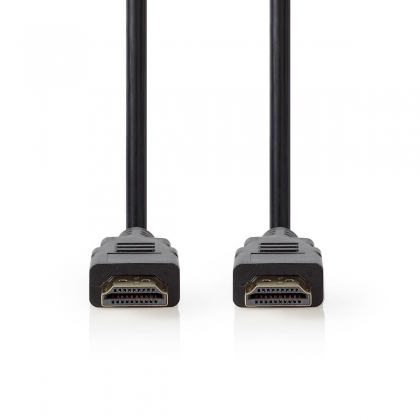 Premium High Speed ​​HDMI™-Kabel met Ethernet | HDMI™ Connector | HDMI™ Connector | 4K@60Hz | 18 Gbps | 1.00 m | Rond | PVC | Zwart | Envelop