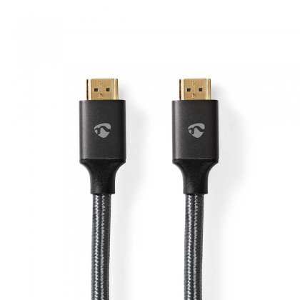 High Speed ​​HDMI™-Kabel met Ethernet | HDMI™ Connector | HDMI™ Connector | 4K@60Hz | ARC | 18 Gbps | 10.0 m | Rond | Katoen | Gun Metal Grijs | Cover Box