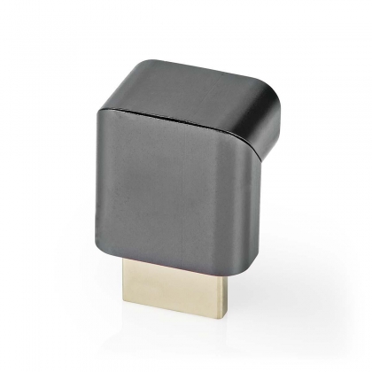 HDMI™-Adapter | HDMI™ Connector / HDMI™ Male | HDMI™ Output | Verguld | 90° Gehoekt | Aluminium | Gun Metal Grijs | 1 Stuks | Cover Window Box