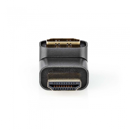 HDMI™-Adapter | HDMI™ Connector / HDMI™ Male | HDMI™ Output | Verguld | 270° Gehoekt | Aluminium | Gun Metal Grijs | 1 Stuks | Cover Window Box