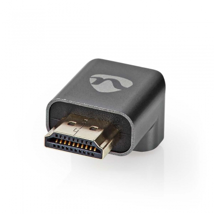 HDMI™-Adapter | HDMI™ Connector / HDMI™ Male | HDMI™ Output | Verguld | 270° Gehoekt | Aluminium | Gun Metal Grijs | 1 Stuks | Cover Window Box