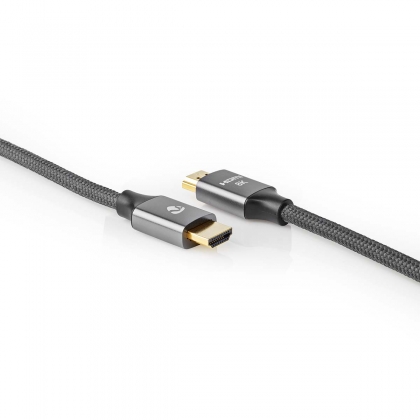 Ultra High Speed ​​HDMI™-Kabel | HDMI™ Connector | HDMI™ Connector | 8K@60Hz | 48 Gbps | 3.00 m | Rond | 6.7 mm | Gun Metal Grijs | Cover Box