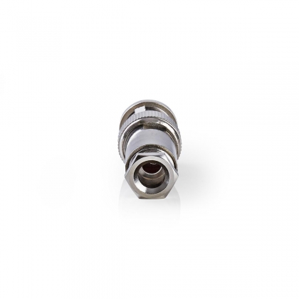 BNC-Kabelbeschermer | Recht | Male | Vernikkeld | 50 Ohm | Twist-On | Diameter kabelinvoer: 5.0 mm | Staal | Zilver | 25 Stuks | Polybag