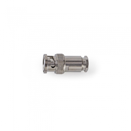 BNC-Kabelbeschermer | Recht | Male | Vernikkeld | 50 Ohm | Twist-On | Diameter kabelinvoer: 5.0 mm | Staal | Zilver | 25 Stuks | Polybag