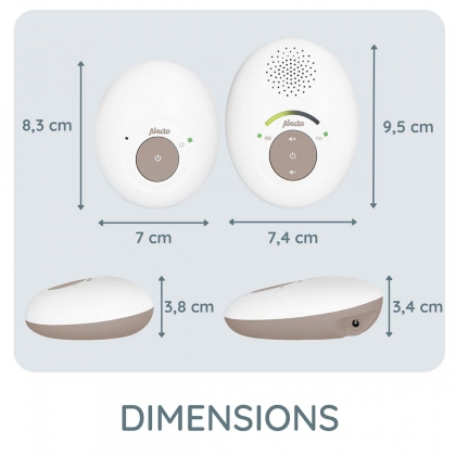 Babyfoon Eco DECT, wit/taupe