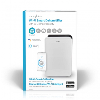 SmartLife Luchtontvochtiger | Wi-Fi | 30 l/Dag | Ontvochtiging / Continu / Was drogen / Ventilatie | Android™ / IOS | Regelbare hygrostaat | 210 m³/h