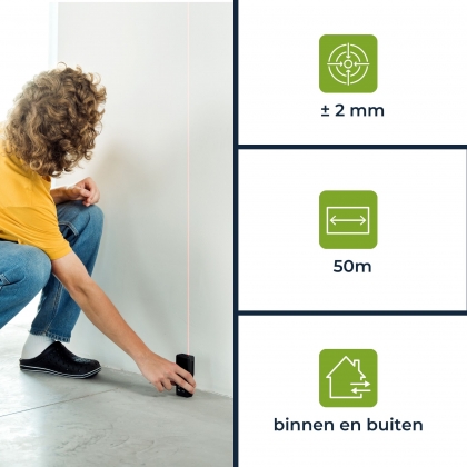 Digitale Laserafstandsmeter, nauwkeurige metingen tot 50 meter