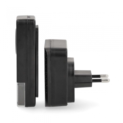 Draadloze Deurbelset | Netvoeding | 100 - 240 V AC 50/60 Hz | 1x 23A 12V | Volume: 110 dB | Signaalbereik: 150 m | IP55 | Instelbaar volume | 58 Melodieën | 1 Ontvanger | Zwart