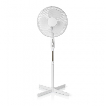 Staande Ventilator | Diameter: 400 mm | 3 Snelheden | Zwenkfunctie | 45 W | Verstelbare hoogte | Uitschakeltimer | Afstandsbediening | Briesstanden: Neutraal / Slaap | Wit