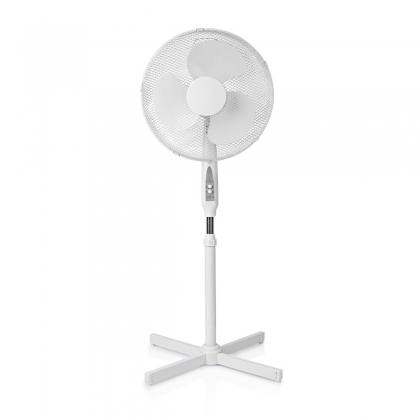 Staande Ventilator | Diameter: 400 mm | 3 Snelheden | Zwenkfunctie | 45 W | Verstelbare hoogte | Uitschakeltimer | Afstandsbediening | Briesstanden: Neutraal / Slaap | Wit