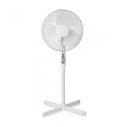 Staande Ventilator | Diameter: 400 mm | 3 Snelheden | Zwenkfunctie | 45 W | Verstelbare hoogte | Uitschakeltimer | Afstandsbediening | Briesstanden: Neutraal / Slaap | Wit