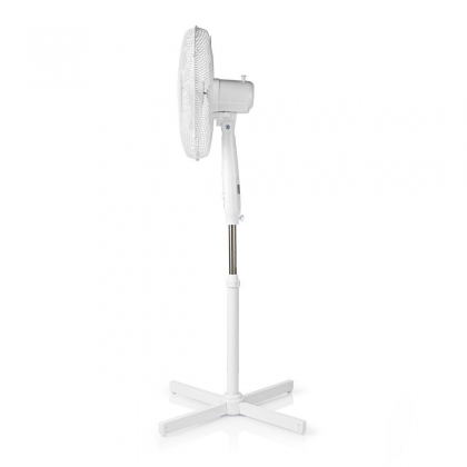 Staande Ventilator | Diameter: 400 mm | 3 Snelheden | Zwenkfunctie | 45 W | Verstelbare hoogte | Uitschakeltimer | Afstandsbediening | Briesstanden: Neutraal / Slaap | Wit