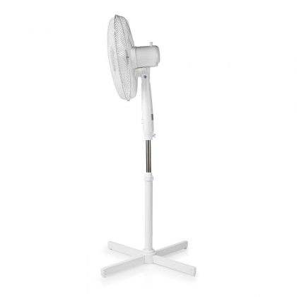 Staande Ventilator | Diameter: 400 mm | 3 Snelheden | Zwenkfunctie | 45 W | Verstelbare hoogte | Uitschakeltimer | Afstandsbediening | Briesstanden: Neutraal / Slaap | Wit