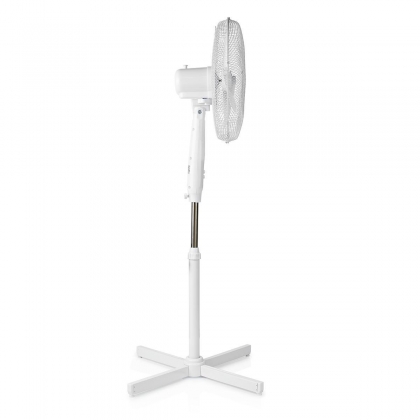 Staande Ventilator | Diameter: 400 mm | 3 Snelheden | Zwenkfunctie | 45 W | Verstelbare hoogte | Uitschakeltimer | Afstandsbediening | Briesstanden: Neutraal / Slaap | Wit