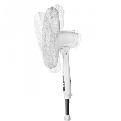 Staande Ventilator | Diameter: 400 mm | 3 Snelheden | Zwenkfunctie | 45 W | Verstelbare hoogte | Uitschakeltimer | Afstandsbediening | Briesstanden: Neutraal / Slaap | Wit