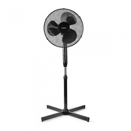 Staande Ventilator | Diameter: 400 mm | 3 Snelheden | Zwenkfunctie | 40 W | Verstelbare hoogte | Uitschakeltimer | Afstandsbediening | Zwart