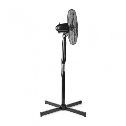 Staande Ventilator | Diameter: 400 mm | 3 Snelheden | Zwenkfunctie | 40 W | Verstelbare hoogte | Uitschakeltimer | Afstandsbediening | Zwart