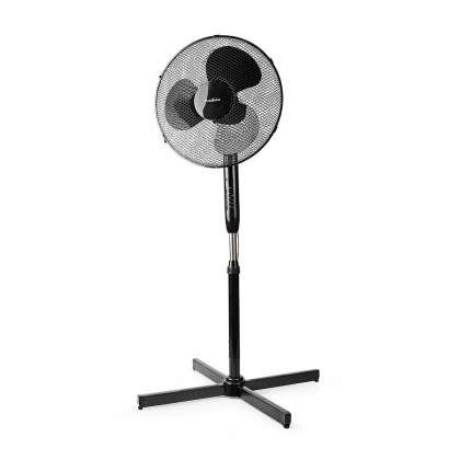 Staande Ventilator | Diameter: 400 mm | 3 Snelheden | Zwenkfunctie | 40 W | Verstelbare hoogte | Uitschakeltimer | Afstandsbediening | Zwart