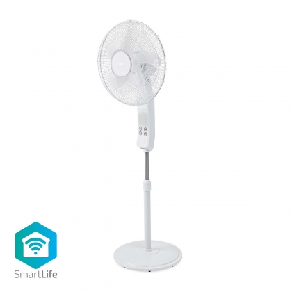 SmartLife Ventilator | Wi-Fi | 400 mm | Verstelbare hoogte | Draait automatisch | 3 Snelheden | Tijdschakelaar | Afstandsbediening | Android™ / IOS | Wit