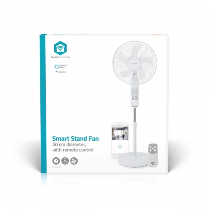 SmartLife Ventilator | Wi-Fi | 400 mm | Verstelbare hoogte | Draait automatisch | 3 Snelheden | Tijdschakelaar | Afstandsbediening | Android™ / IOS | Wit