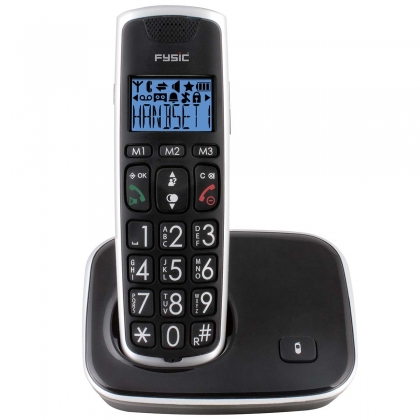 DECT seniorentelefoon met grote toetsen en 2 handsets zwart