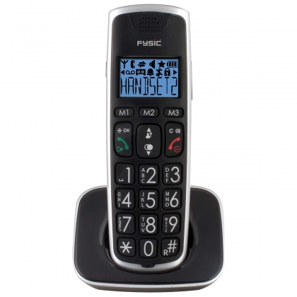 DECT seniorentelefoon met grote toetsen en 2 handsets zwart