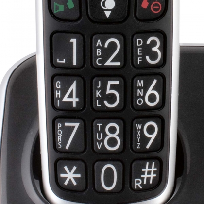 DECT seniorentelefoon met grote toetsen en 2 handsets zwart