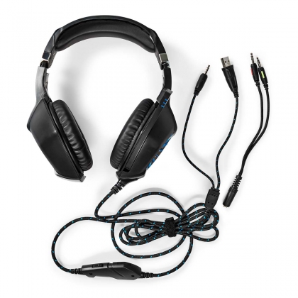 Gaming Headset | Over-Ear | Stereo | USB Type-A / 2x 3.5 mm | Inklapbare Microfoon | 2.20 m | LED