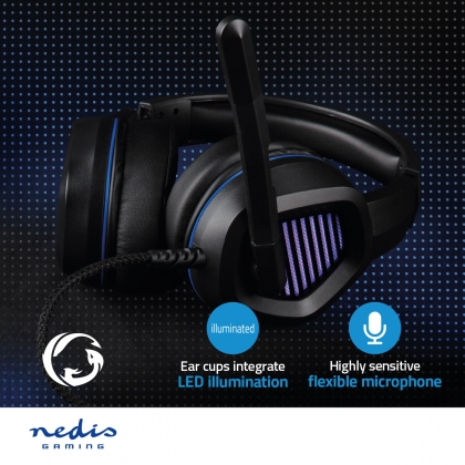 Gaming Headset | Over-Ear | Surround | USB Type-A | Inklapbare Microfoon | 2.10 m | LED