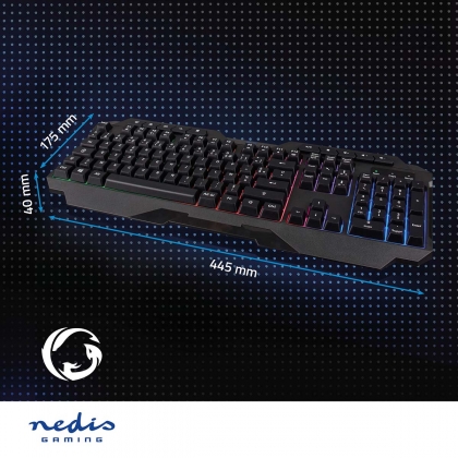 Bedraad Gaming Toetsenbord | USB Type-A | Membrane Toetsen | LED | AZERTY | Frans | USB Gevoed | Lengte stroomkabel: 1.30 m | Multimedia