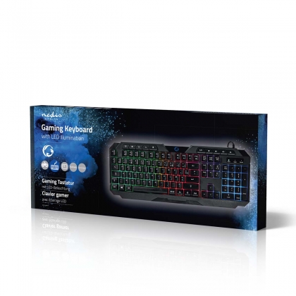 Bedraad Gaming Toetsenbord | USB Type-A | Membrane Toetsen | LED | AZERTY | Frans | USB Gevoed | Lengte stroomkabel: 1.30 m | Multimedia