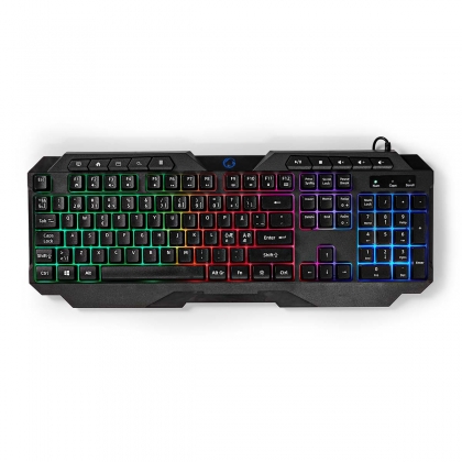 Bedraad Gaming Toetsenbord | USB Type-A | Membrane Toetsen | LED | QWERTY | Scandinavisch | USB Gevoed | Lengte stroomkabel: 1.30 m | Multimedia