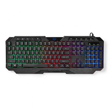 Bedraad Gaming Toetsenbord | USB Type-A | Membrane Toetsen | LED | QWERTY | US Internationaal | USB Gevoed | Lengte stroomkabel: 1.30 m | Multimedia