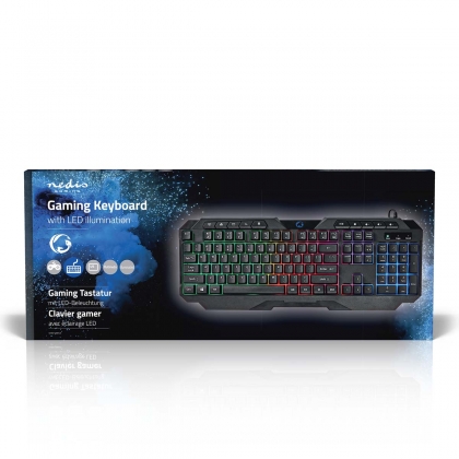 Bedraad Gaming Toetsenbord | USB Type-A | Membrane Toetsen | LED | QWERTY | US Internationaal | USB Gevoed | Lengte stroomkabel: 1.30 m | Multimedia