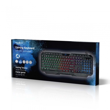 Bedraad Gaming Toetsenbord | USB Type-A | Membrane Toetsen | LED | QWERTY | US Internationaal | USB Gevoed | Lengte stroomkabel: 1.30 m | Multimedia