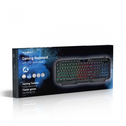 Bedraad Gaming Toetsenbord | USB Type-A | Membrane Toetsen | LED | QWERTY | US Internationaal | USB Gevoed | Lengte stroomkabel: 1.30 m | Multimedia