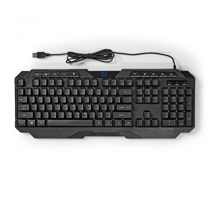 Bedraad Gaming Toetsenbord | USB Type-A | Membrane Toetsen | LED | QWERTY | US Internationaal | USB Gevoed | Lengte stroomkabel: 1.30 m | Multimedia