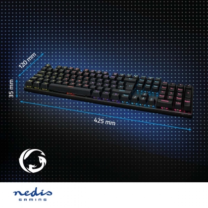 Bedraad Gaming Toetsenbord | USB Type-A | Mechanische Toetsen | LED | QWERTZ | Duits | USB Gevoed | Lengte stroomkabel: 1.50 m | Gaming