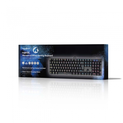 Bedraad Gaming Toetsenbord | USB Type-A | Mechanische Toetsen | LED | QWERTZ | Duits | USB Gevoed | Lengte stroomkabel: 1.50 m | Gaming