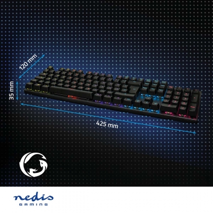 Bedraad Gaming Toetsenbord | USB Type-A | Mechanische Toetsen | LED | QWERTY | Scandinavisch | USB Gevoed | Lengte stroomkabel: 1.50 m | Gaming