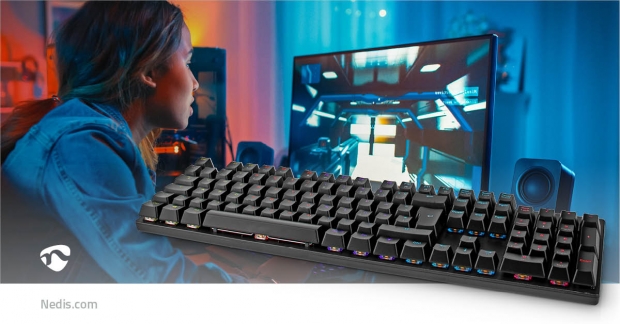 Bedraad Gaming Toetsenbord | USB Type-A | Mechanische Toetsen | LED | QWERTY | Scandinavisch | USB Gevoed | Lengte stroomkabel: 1.50 m | Gaming