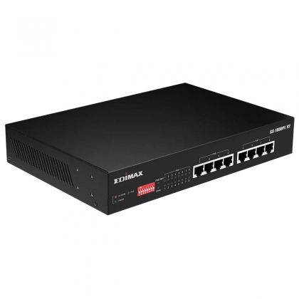 Lange afstand 8-poorts Gigabit Ethernet PoE+-switch met DIP-switch