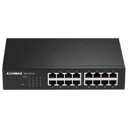 16-poorts gigabit-switch zwart